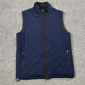 Field & Stream Vest Mens S Dark Blue Puffer Quilted Full Zip Pockets Lightweight